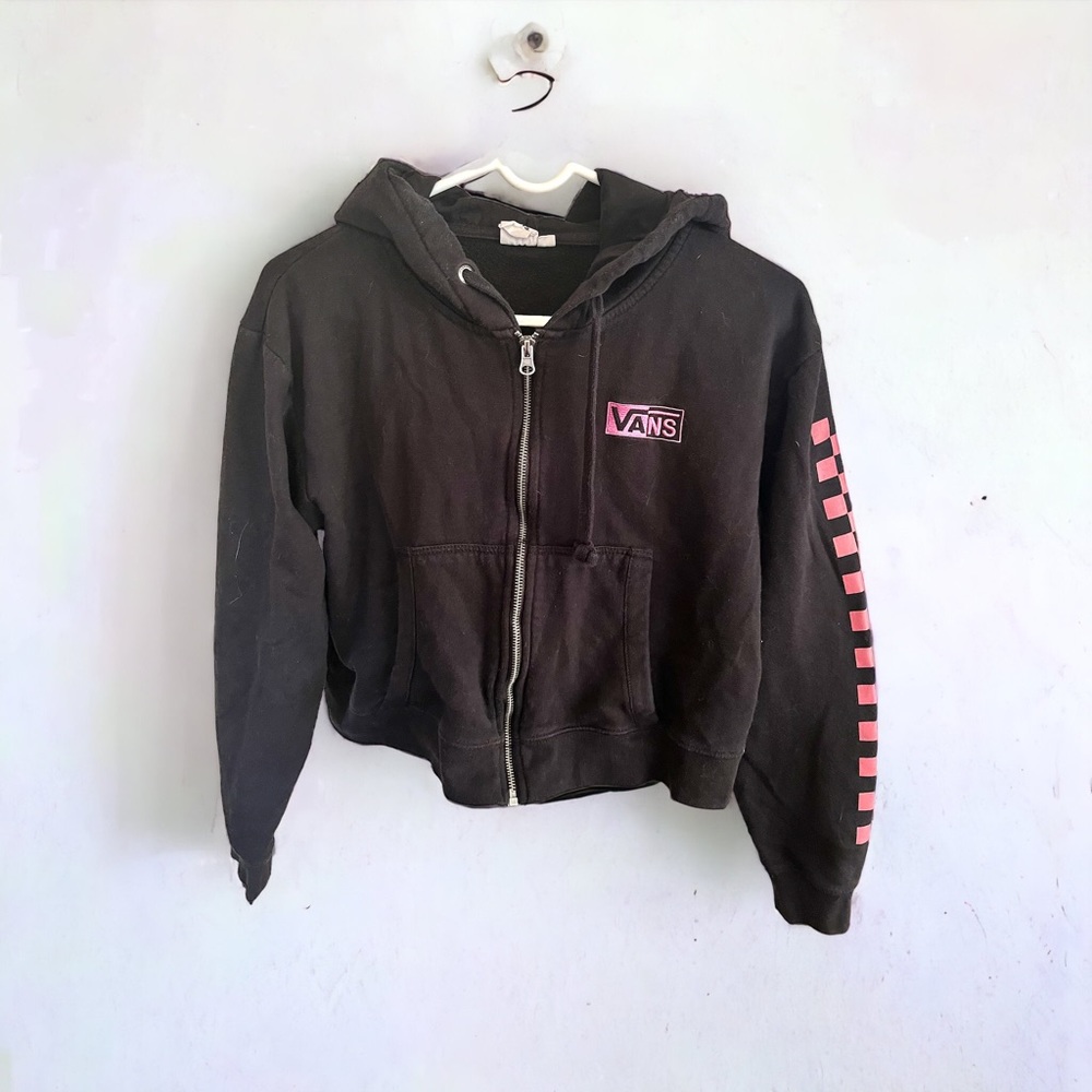 vans cropped zip up hoodie